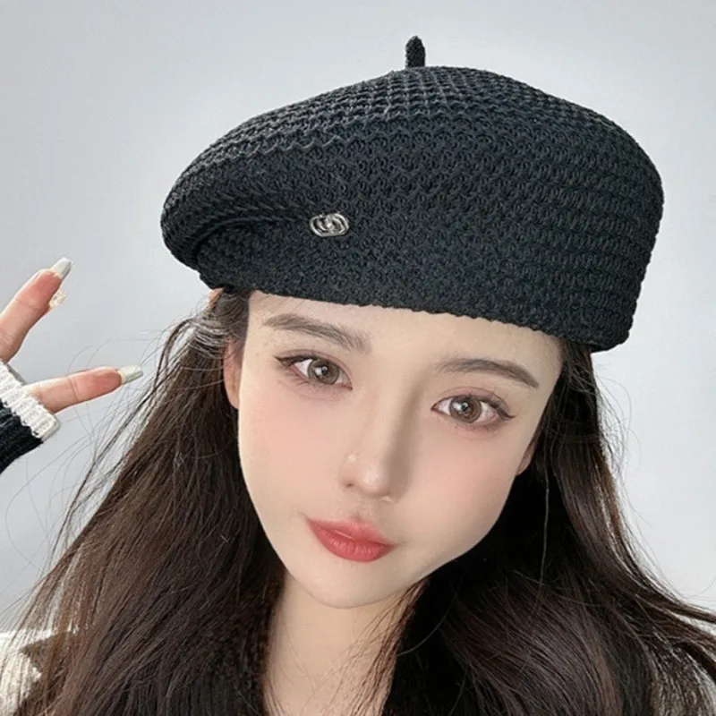 여성용 레트로 패션 모자, 얇은 베레모 용수철 및 여름 모자, 플랫 캡, 면 팔각형 모자, 다목적 스타일링