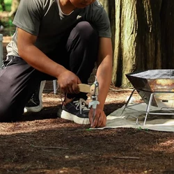 Glowing Tent Stakes With Tool Organiser Bag Windproof Fixed Tent Ground Spike Camping Supplies