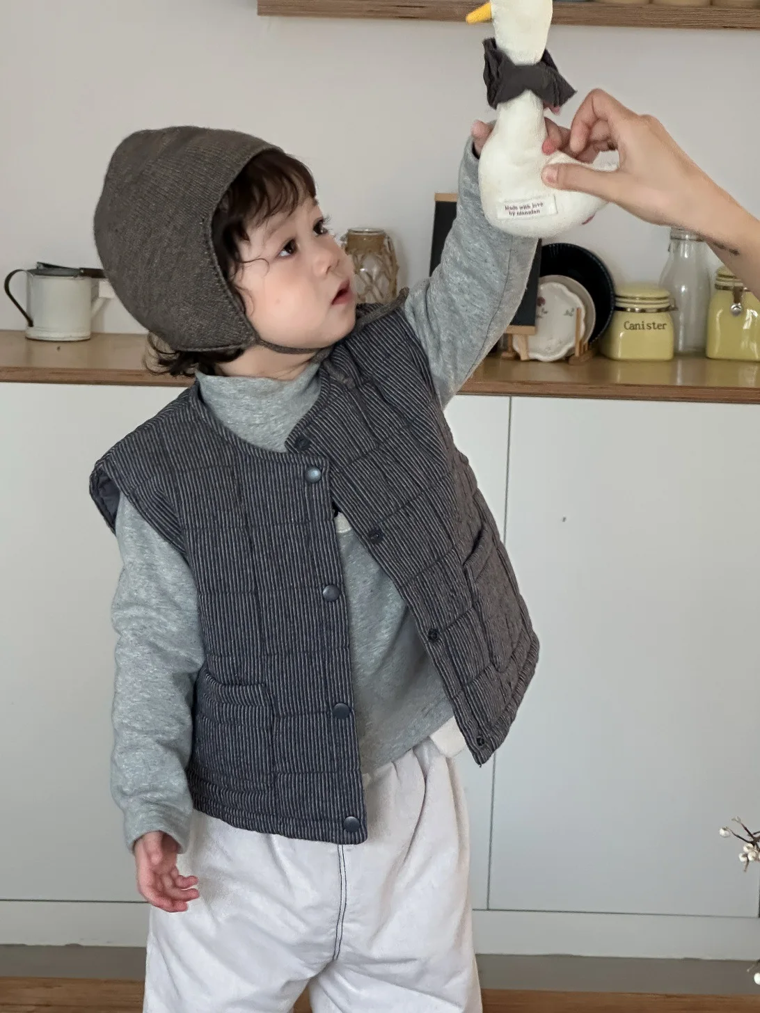  여아 코트 용 체크무늬 가디건 남아용 면 패딩 조끼 2025 겨울 신상  민소매 따뜻한 조끼 플러스 벨벳 두꺼운