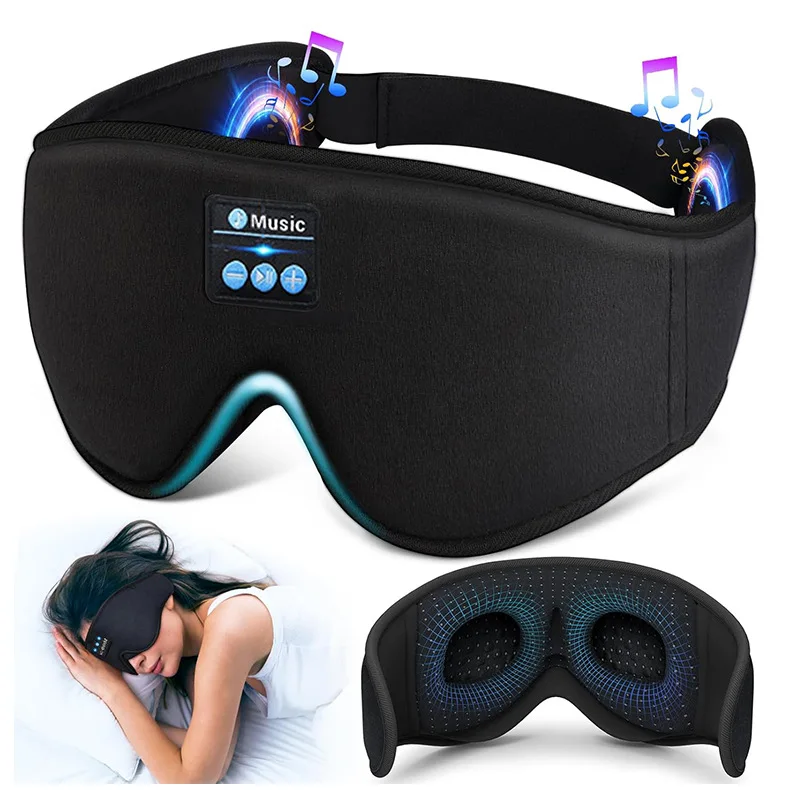 3D Eye Mask Bluetooth Music Play Sleeping Headphones with Built-in HD Speaker Mask For Sleep Headphones Wireless Air Travel 5.0