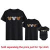 Disney Leopard Mickey Ears Shirts Funny Animal Kingdom Family Matching Outfits Cotton Look Mother and Kids Disney Trip Clothes 3