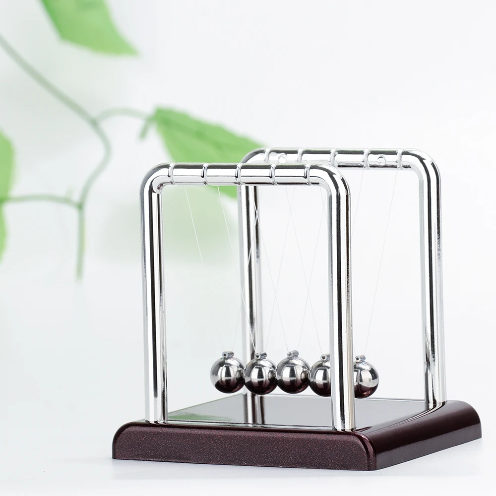 Newtons Cradle Steel Balance Ball Desk Table Decor Metal Pendulum Ball Kids Physics Science Desk Stationery Accessory Supplies magic balancing toy