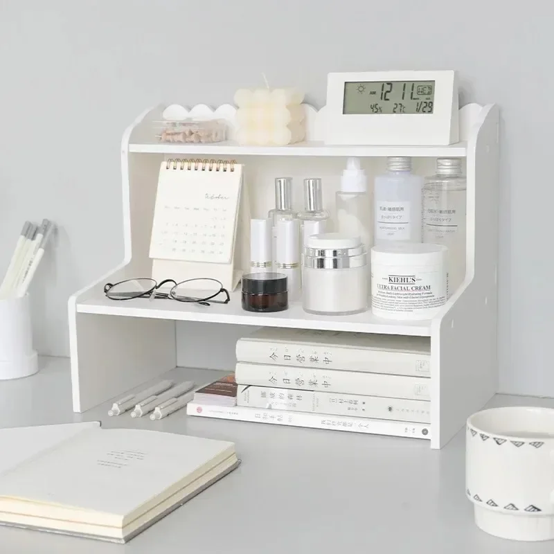 36CM Ins Style Desktop Storage Rack Shelves Double-layer Storage Shelf Cosmetic Desk Organizer Office Desk Elevated