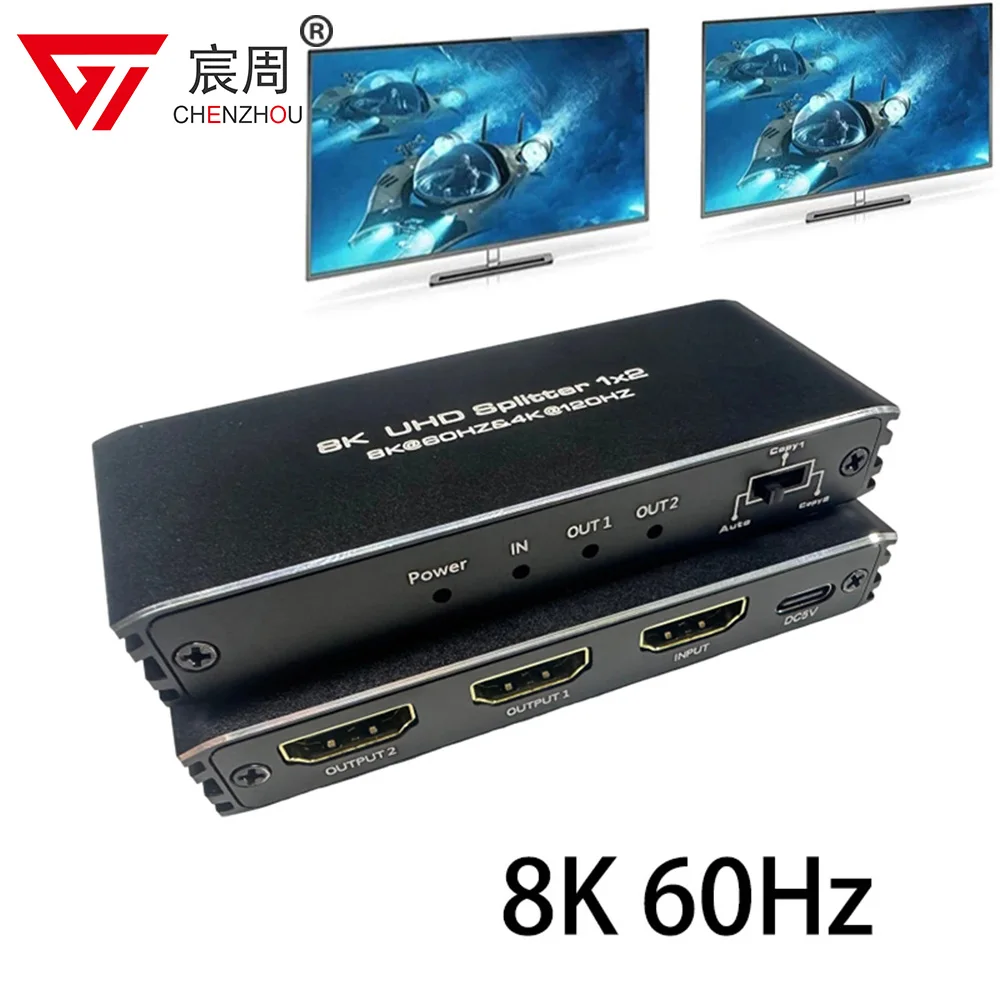Switch Hdmi 8K @ 60Hz 2.1, Splitter Hdmi Box 1In 2 Out Con Xbox Series Hdcp2.3 Xbox Ps4X Pro Ps5 Roku Tv Monitor Proiettore
