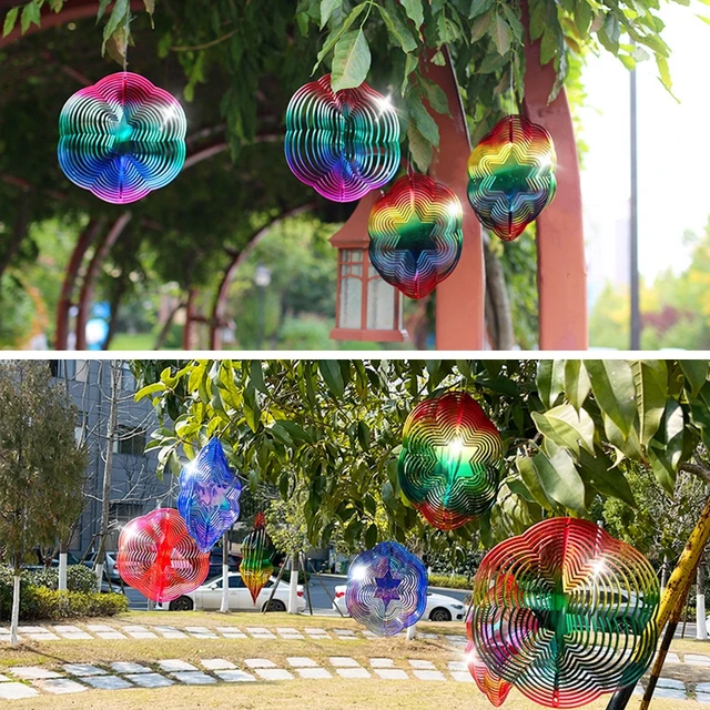 3D-S Forgó Szélcsengő Lézer Madár-Visszatelepítő Madárellenes Lógós Fonók Madár Ijesztő Kerti Dekoráció Erkély Gyümölcsös Díszek - Image 4