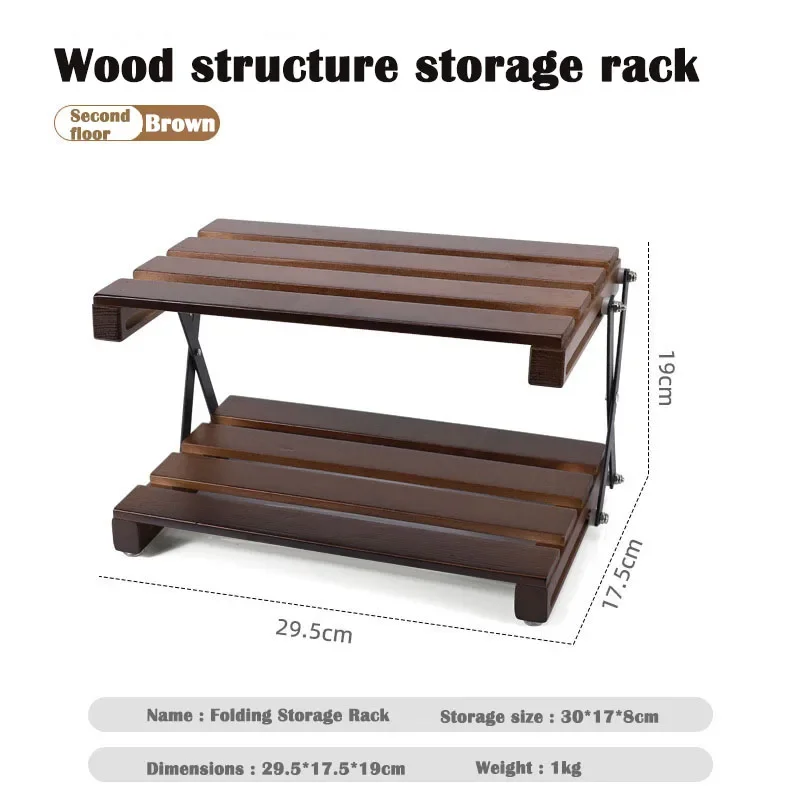 Camping Storage Rack Three-Layer Folding Steel Portable Storage Rack for Picnics Barbecue Multifunctional Shelf