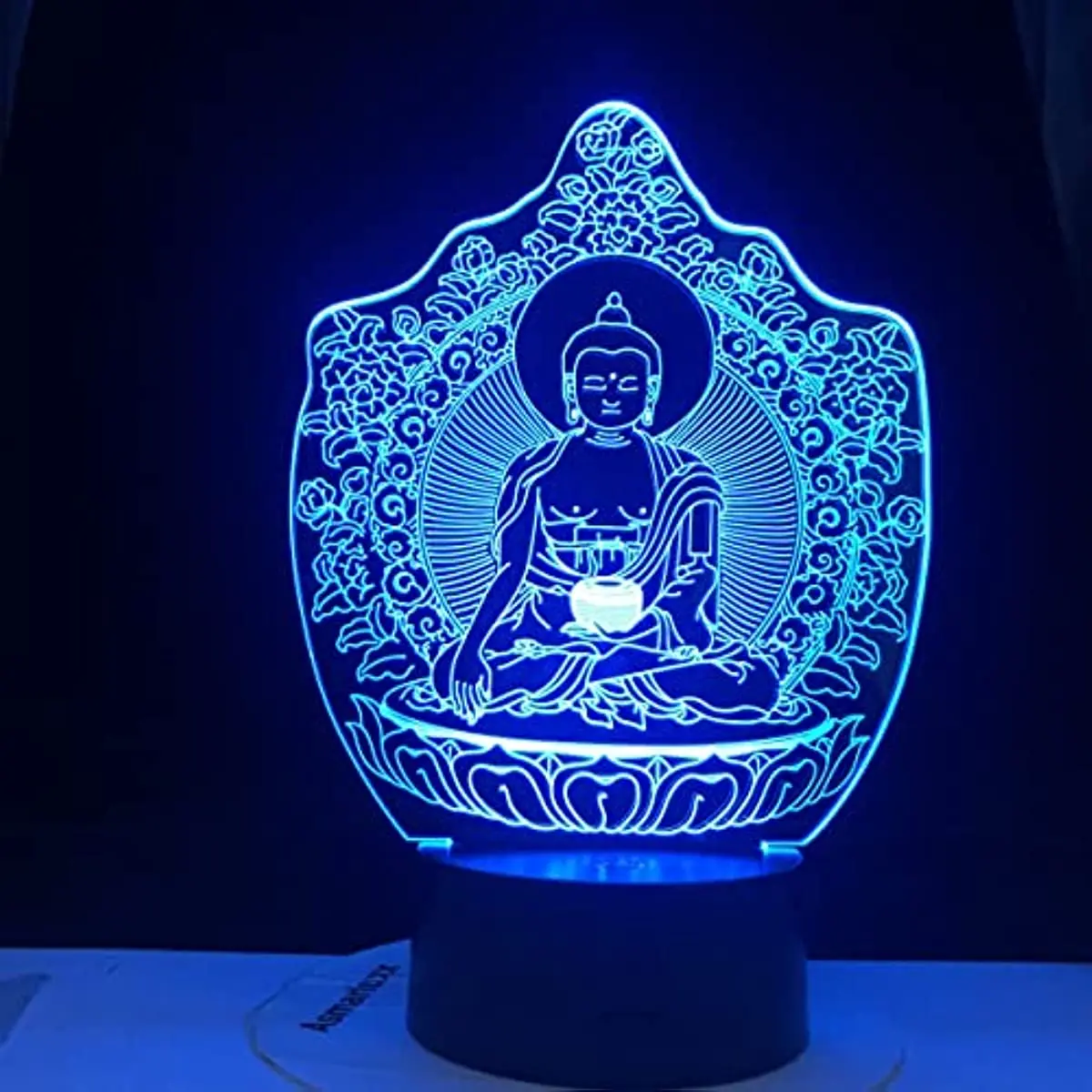 

Nighdn Bedroom Night Light Buddhist Bodhisattva 3D Vision LED Table Lamp 7 Color Changing Gift Souvenir for Friend Family
