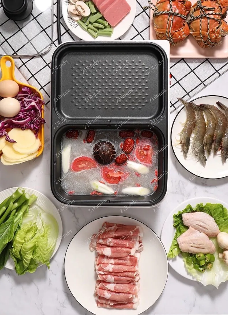 Electric Barbecue Grill Domestic Hot Pot Barbecue Smoke-Free Multi-Functional Cuisine Braising Roasting Hot Pot All-in-One