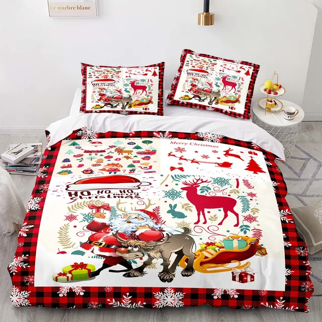 Christmas Bedding Set Santa Claus Elk Duvet Cover Sets Comforter Bed Linen  Queen King Size 2/3pcs New Year Gifts|Bedding Sets| - AliExpress