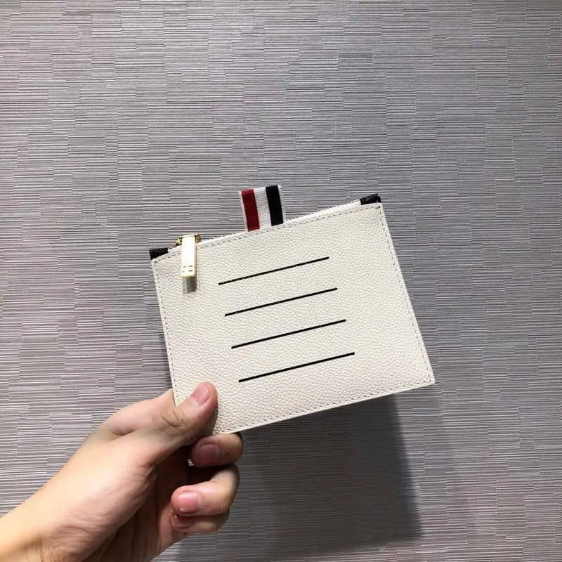 

TB THOM Wallet Fashion Brand White Black Sample Style Leather Coin Purse Wrist Bags Zipper Phone Pocket Credit Card Holder