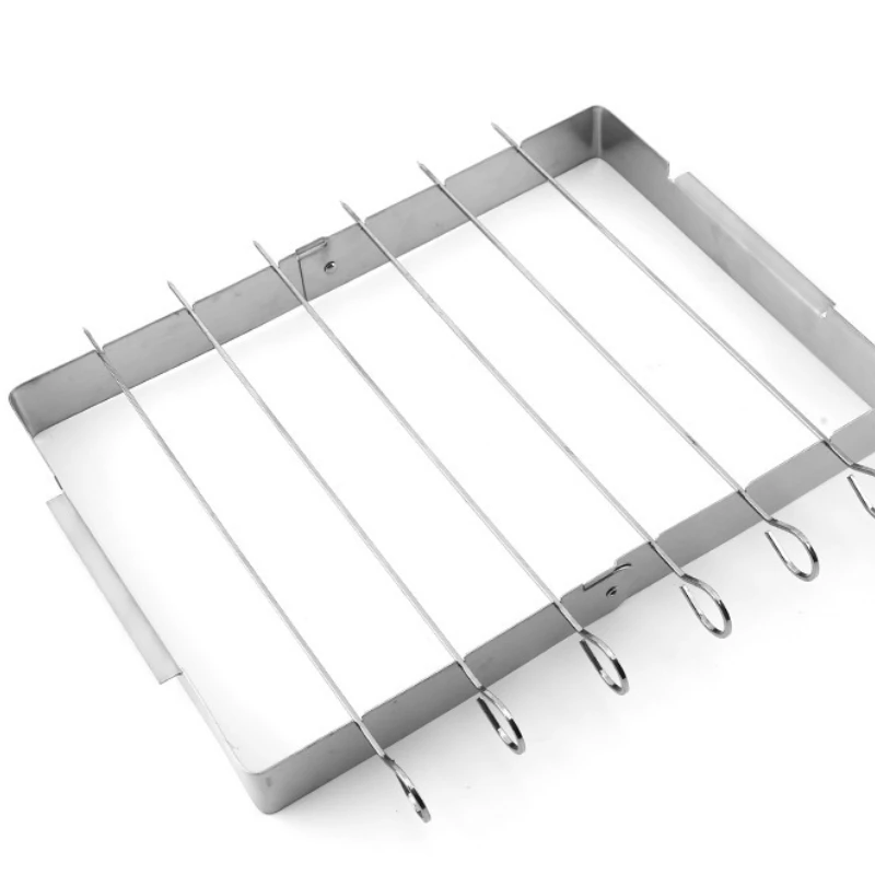 barbecue grill stainless steel folding outdoor BBQ kebab rack simple convenient with barbecue stick hike camp kitchen gadgets