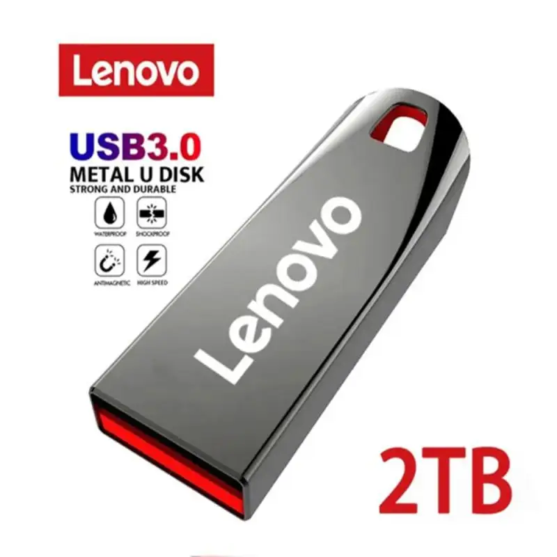 Lenovo 2Tb Usb 3.0 Waterdichte Usb Flash Drives Pen Drive High-Speed 128Gb 256Gb Pendrive Metalen Draagbare Mini Usb Stick Voor Pc