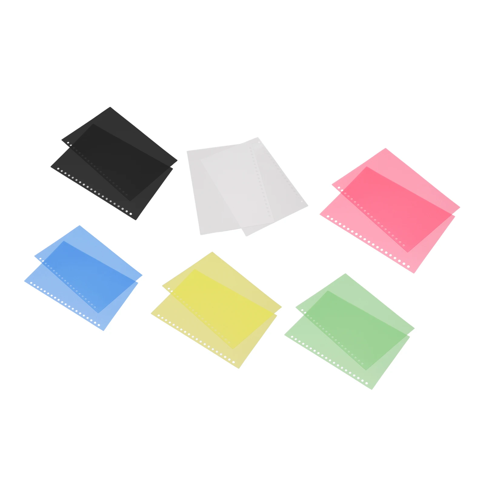 【신제품】50PCS 바인딩 프레젠테이션 커버 시트 보호지 바인딩 커버 매트 20홀 프레젠테이션용 PP 플라스틱