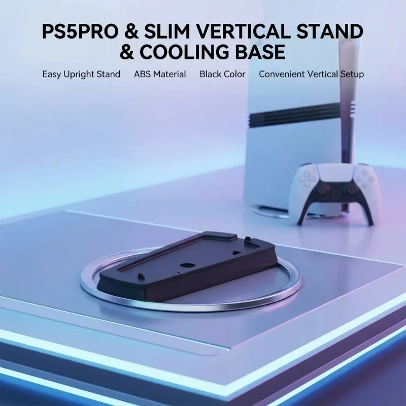 PS5 PS5 슬림 프로 콘솔용 합금 수직 스탠드, 수직 냉각 베이스 홀더, 공기 순환 개선, 과열 방지, 안정적인 기능 제공