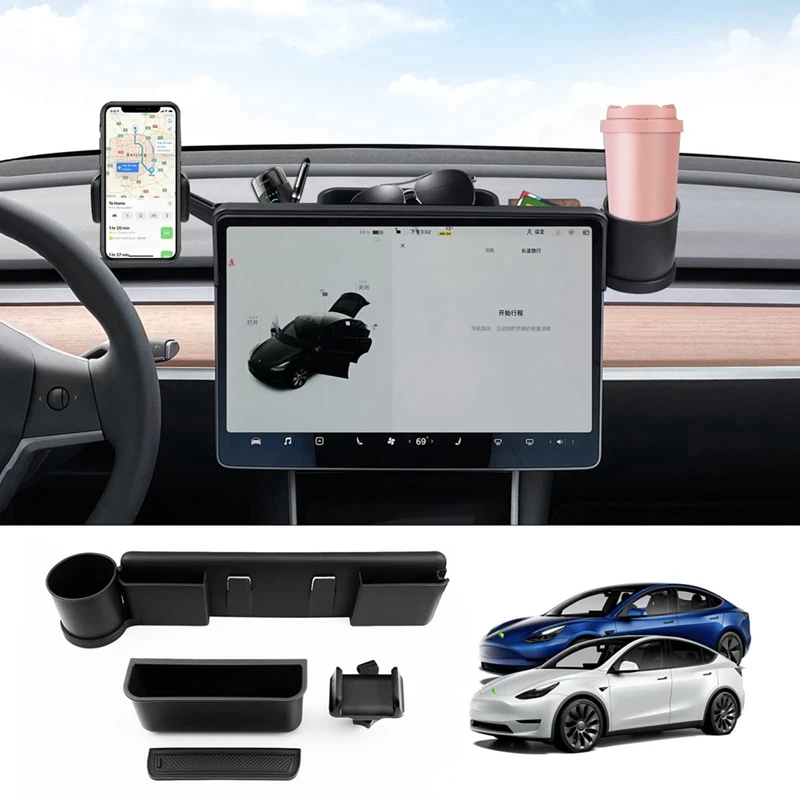 

Держатель для телефона Tesla Model 3/Y 2023, аксессуары, держатель мобильного телефона, футляр для хранения солнцезащитных очков