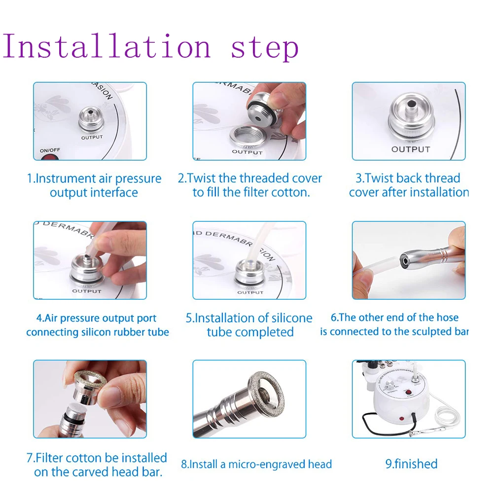 Neue 3-in-1 Diamant Peeling Mikrodermabrasion Schönheit Maschine Vakuum Saug Werkzeug Spray Gesichts Befeuchten Peeling Mitesser Akne – Detail 10