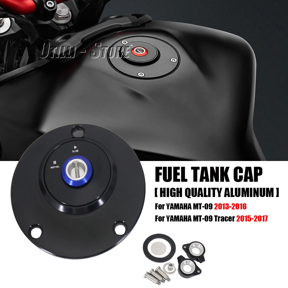 

MT-09 Tracer 2015 - 2017 Motorcycle Oil Fuel Tank Cap Gas Cover Aluminum Vented For YAMAHA MT09 MT 09 2013 2014 2015 2016