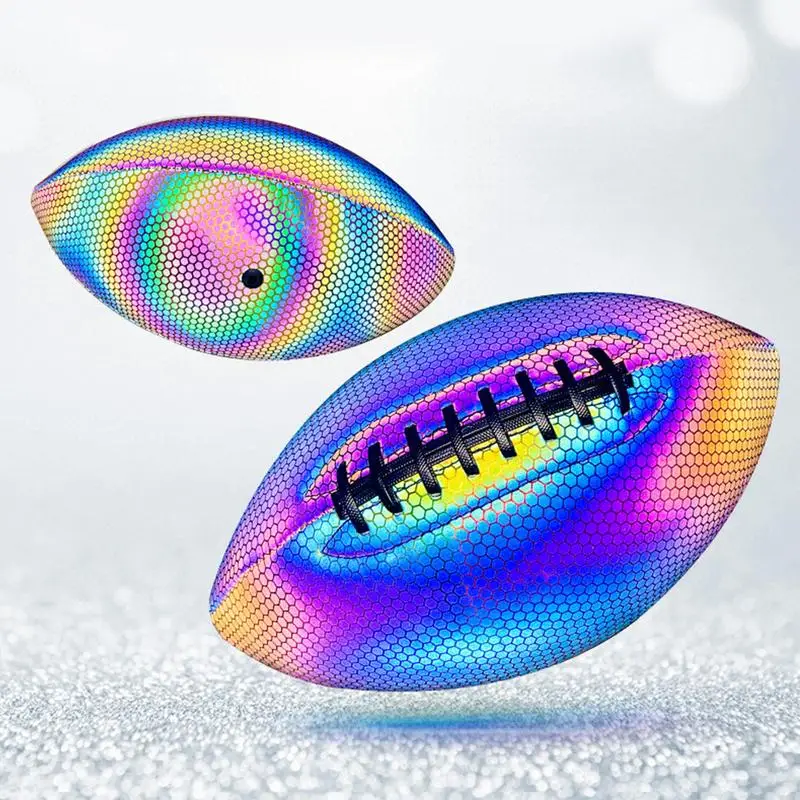 

Reflective American Football Standard Game Training Ball PU Leather Luminous Rugby Ball For Indoor Outdoor Practice Perfect Gift