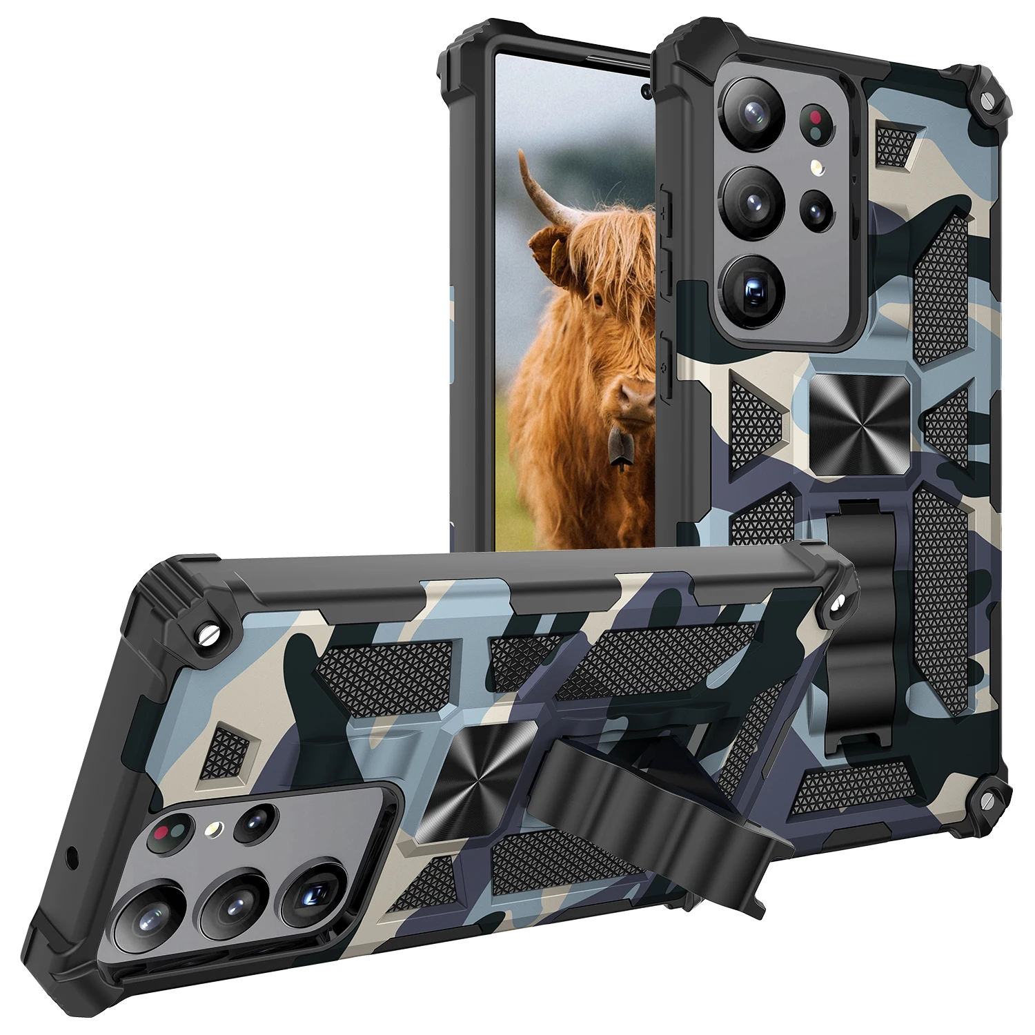 Rugged Military Camouflage Shockproof Case with Kickstand Cover