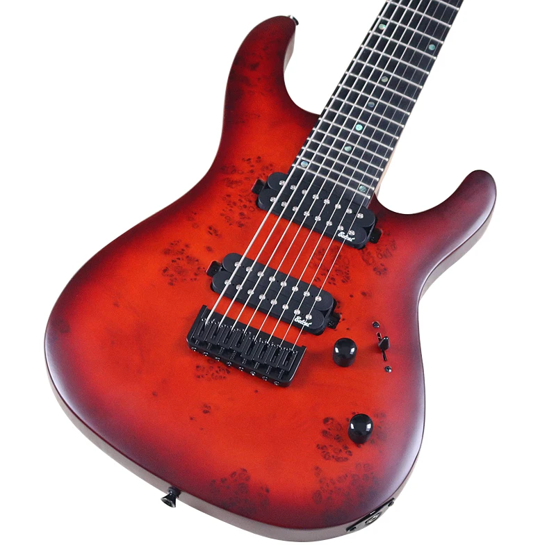 ヘッドレスギター 24フレット Biking-ヘッドレス電気トラベルギター,8弦,リングリス,マルチ