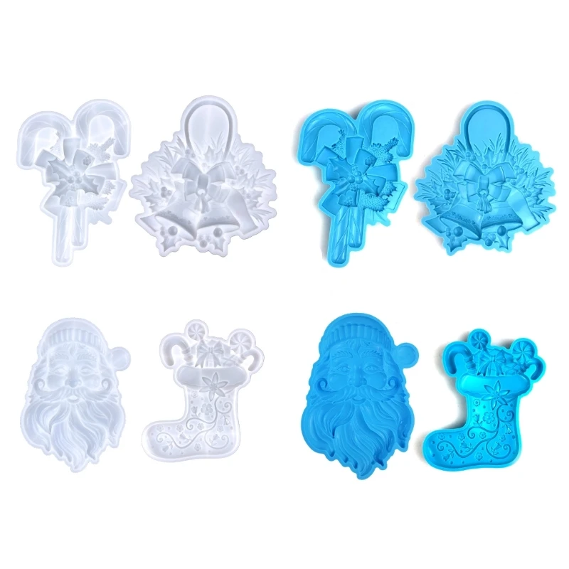 

Semi-stereoscopic Santa Claus Bell Wall Ornaments Drop Glue Mold Diy Wall Pendant Desktop Decoration Epoxy Silicone Mold