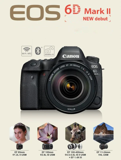 Canon eos-コンパクトデジタルカメラ,6d Mark ii dslr,24-105mm,新品
