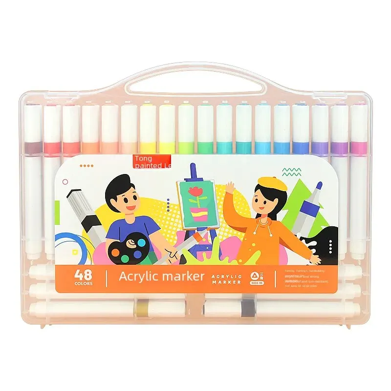 삼각형 아크릴 마커 아트 용품, 암벽화용 영구 페인트 펜, 나무 유리 금속 캔버스, 4 팩