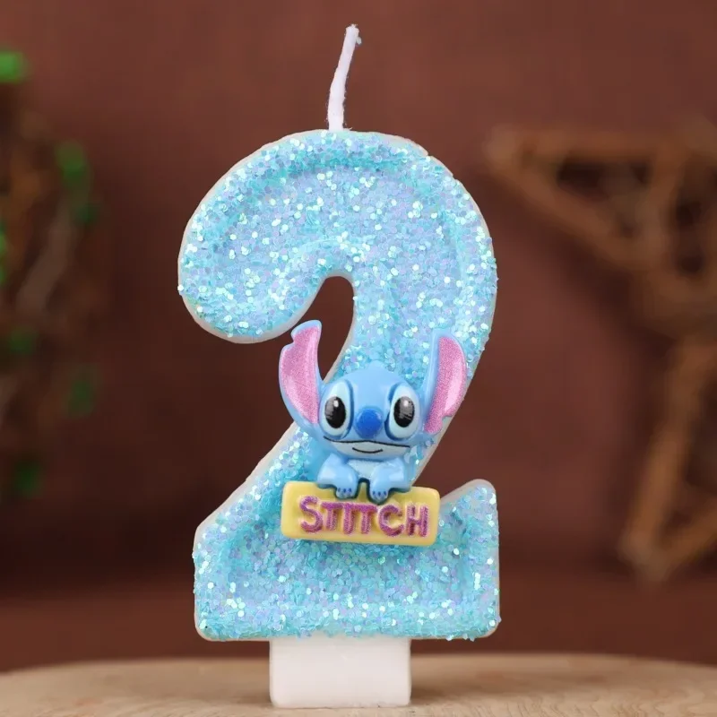 Anime Lilo & Stitch 0-9 Number Candle Cute 3D Stitch Cartoon Character Party Cake Plug-in Birthday Cake Decoration Gift