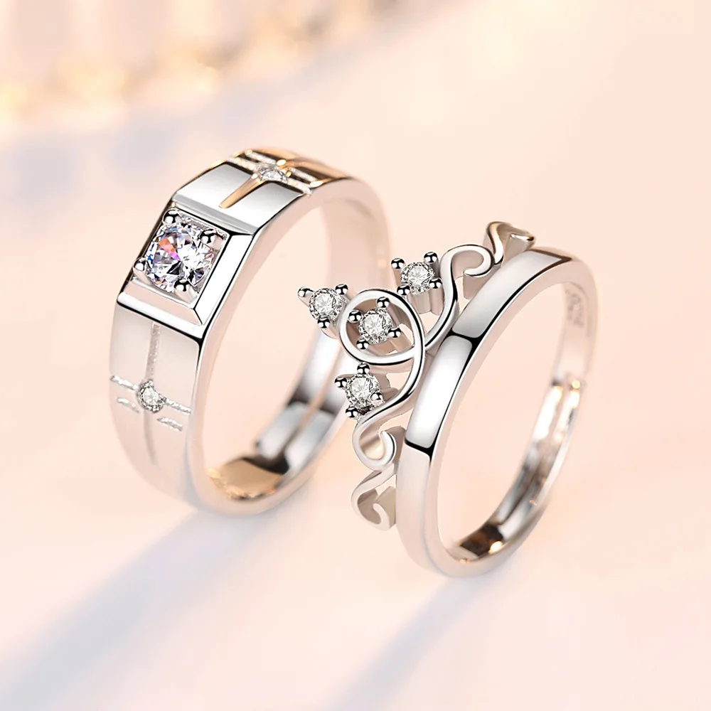 Magnetic Heart Silver Matching Love Couple Rings – Vembley