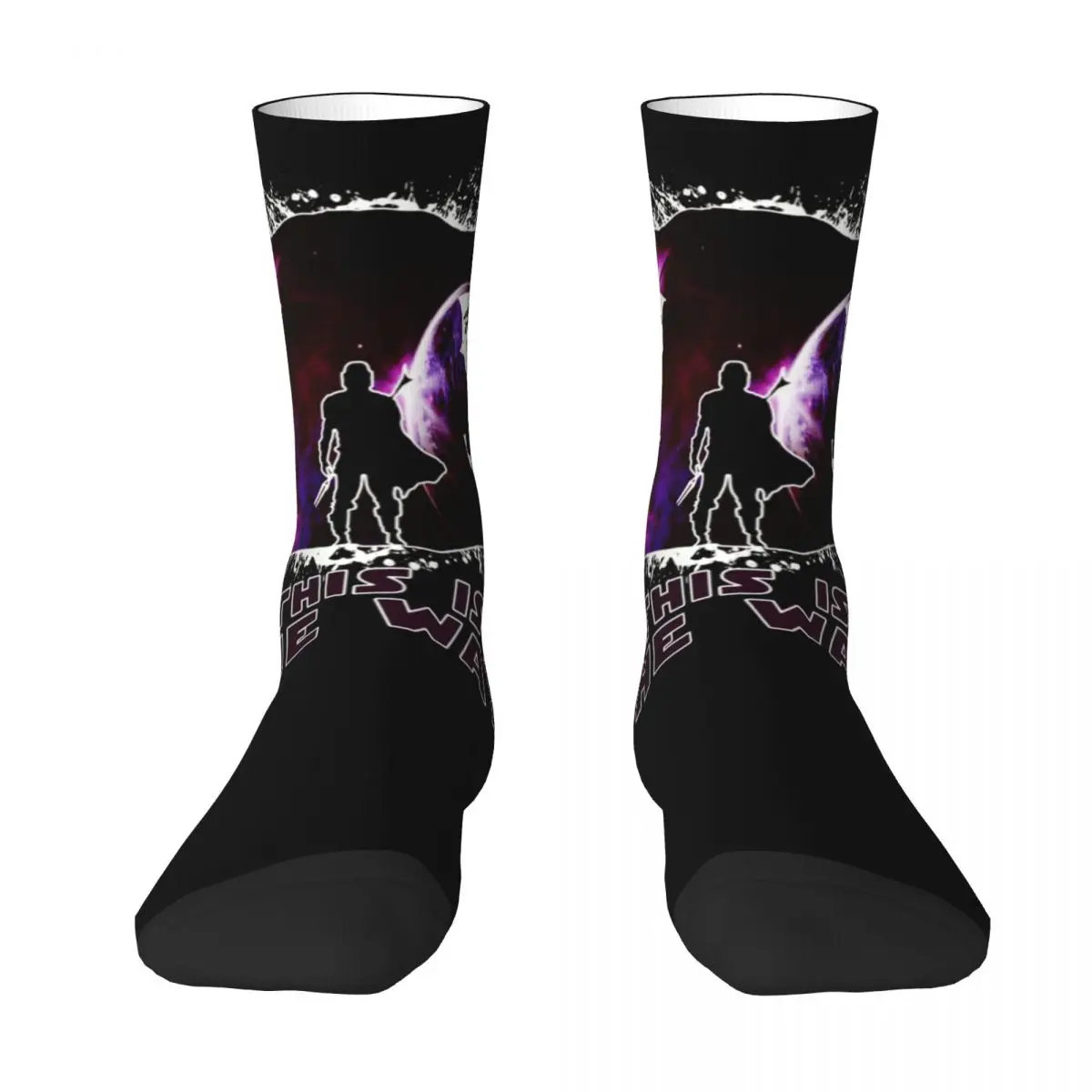 

Mando And His Baby Say This Is The Way Socks Novelty The Best Buy Funny Sarcastic Color contrast Infantry pack Elastic Stockings