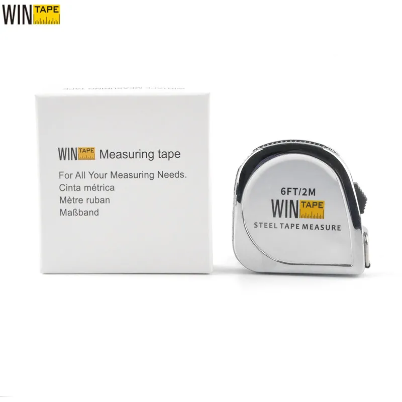 WINTAPE Stainless Steel 2M Measuring Tape Retractable Ruler Tape Measure Wood Construction Measurement Tools