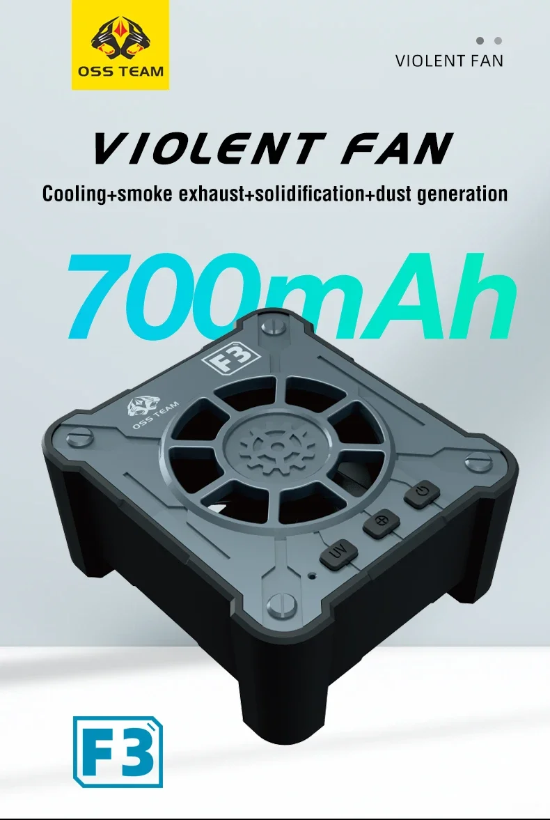OSS F3 3 in1 Cooling Curing Fan 6W 3-Second Cooling for Phone Repair PCB Welding
