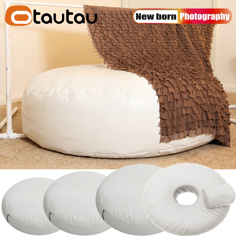 

OTAUTAU Круглые Искусственные Кожаный чехол-мешок без наполнителя аксессуары для фотографирования новорожденных Props Пуф Пуфик диван гнездо DDSY001T