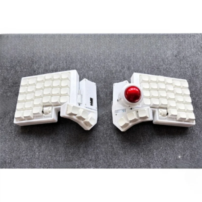 キーボード ErgoSNM White Trackball Split Keyboard Split Trackball Keyboard, Angle Adjust, DIY Kit, Fully