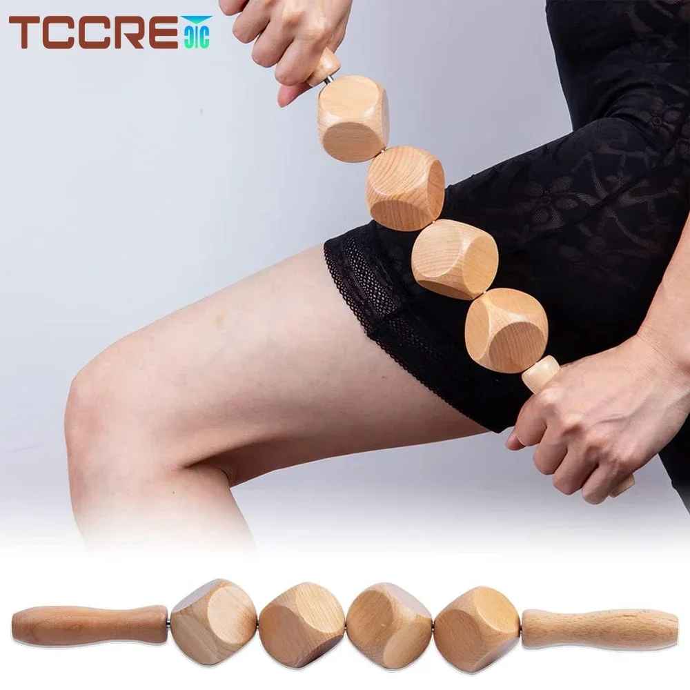 Wooden Cube Massager Wood Therapy Massage Tools Manual Gua Sha Anti Cellulite Massage Roller Stick for Body Muscle Massage Relax