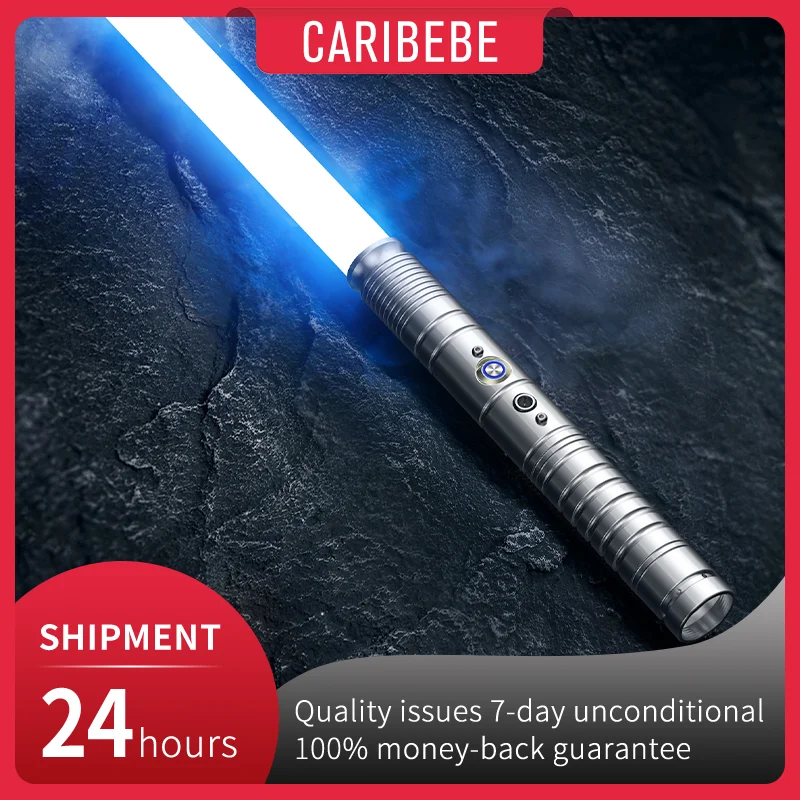 Caribebe Rgb 7 Colors Lightsaber Metal Handle With Duel Sound Metal Aluminum Handle Led