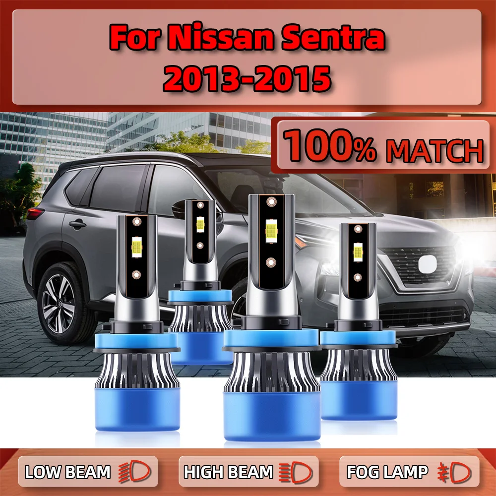 

Turbo LED Headlights 240W 40000LM Two-sided CSP Chip Auto Lamps 6000K White Plug&Play 12V For Nissan Sentra 2013 2014 2015