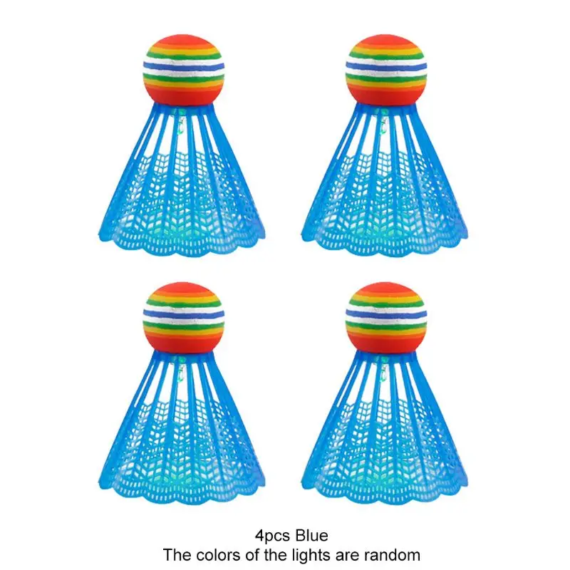 

4pcs LED Lighting Badminton Birdies Glow in The Dark Night Nylon Shuttlecock G92F