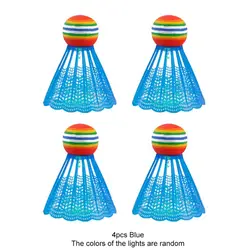 4pcs LED Lighting Badminton Birdies Glow in The Dark Night Nylon Shuttlecock G92F