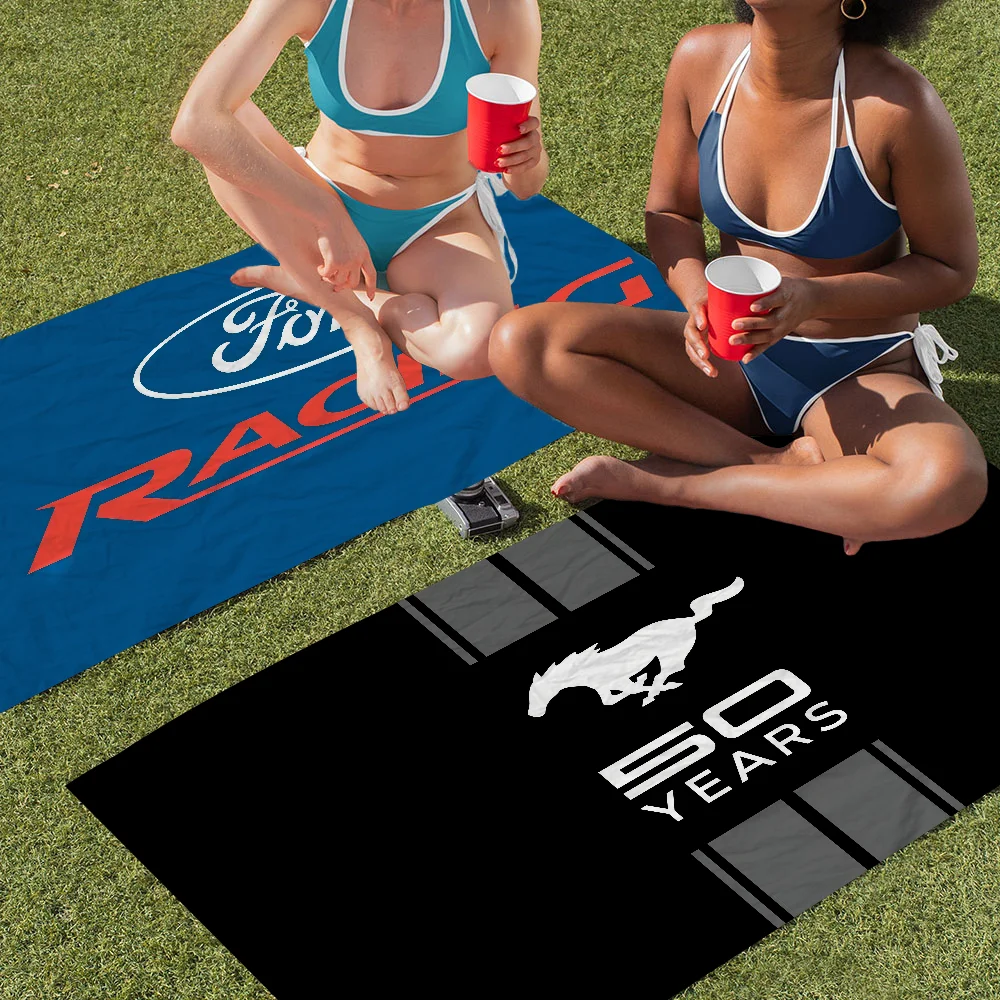 F-Ford mustang 50 Years Microfiber Printed Beach Towel Mountain Climbing Yoga Beach Swimming Running Absorbent Soft Towel 6
