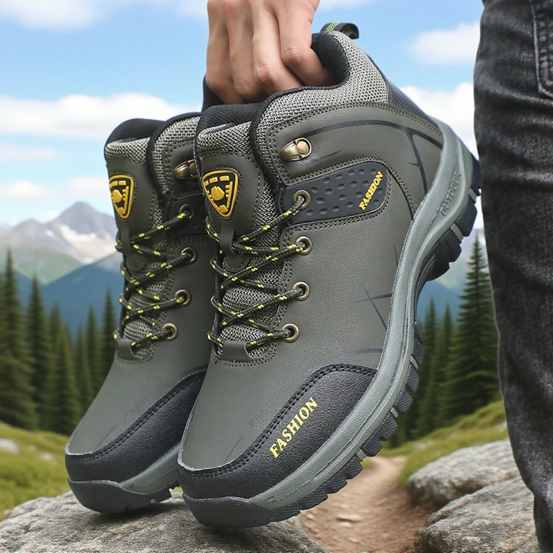 נעלי טיולים עמידות למים לגברים, נוחות ועמידות לאביב ולסתיו, מתאימות לטיולים, דיור בחוץ, דיג ועבודה, נגד החלקה