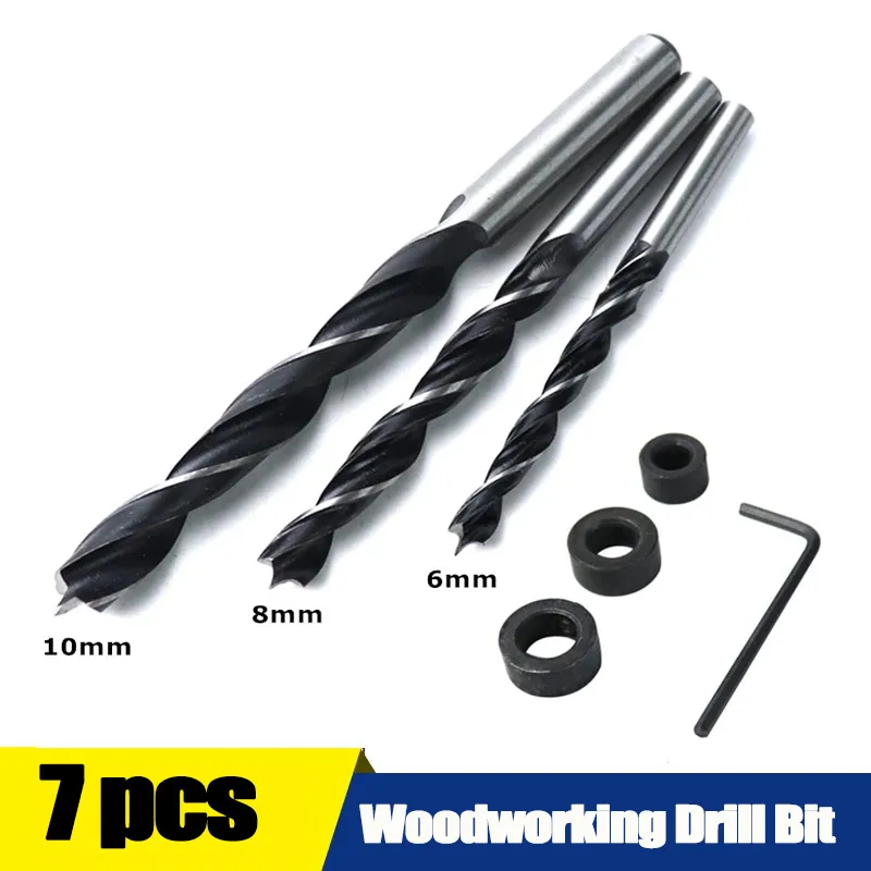 

7pcs Set 3mm-10mm Woodworking Countersunk Drill Bit High Speed Steel Woodworking Chamfering Device Guide Drill