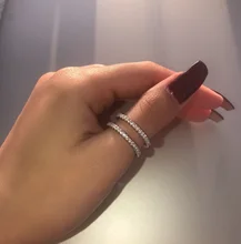 

ANGLANG Simple Women Wedding Party Finger Rings Dazzling Cubic Zircon Anniversary Gift Proposal Ring Timeless Classic Jewelry