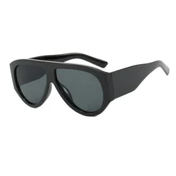 Chic Vintage Oversized Gradient Sunglasses - Elegant UV400 Shades (As picture)