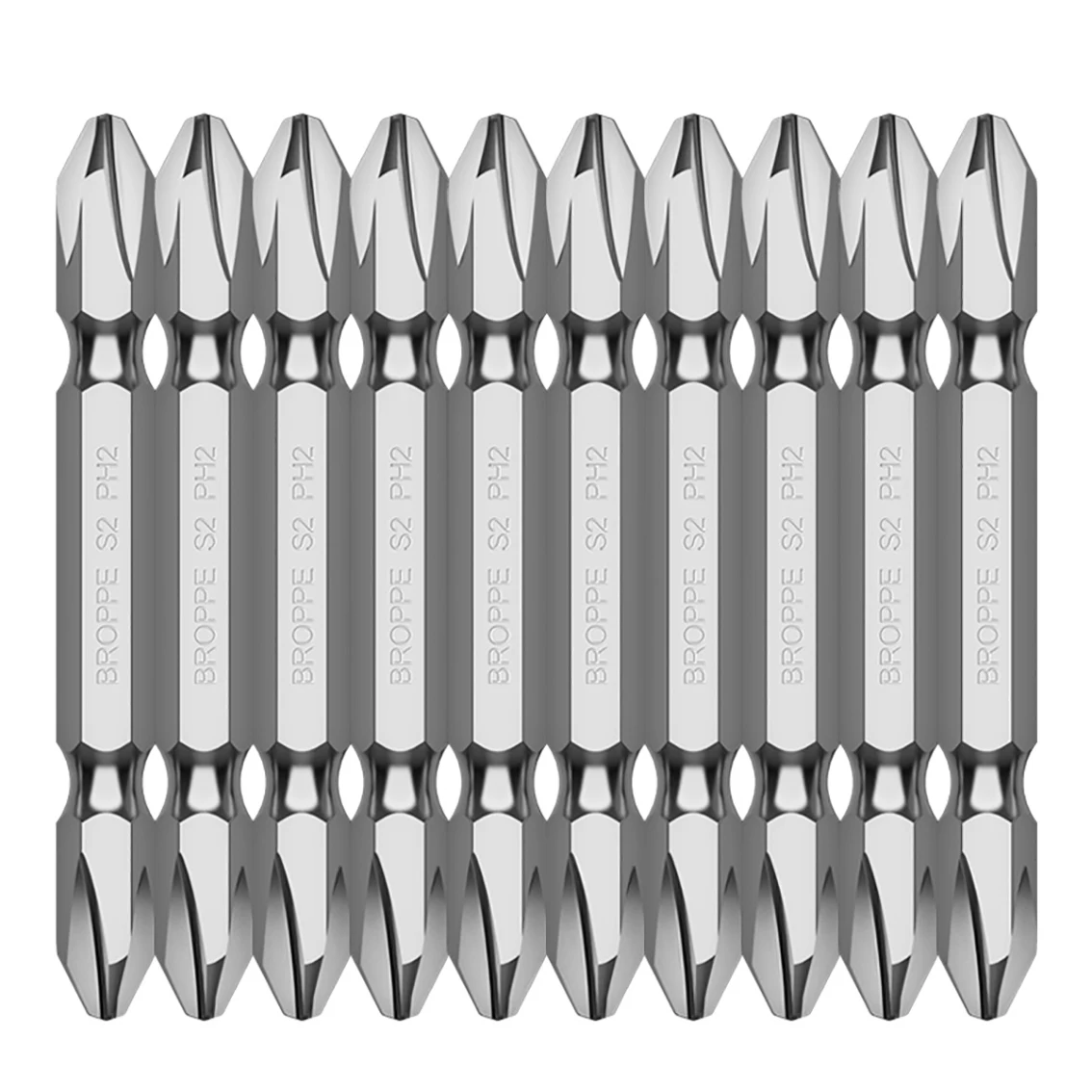 10-Pack Double Ended S2 Steel Bits 1/4 Hex Shank 6 Inch