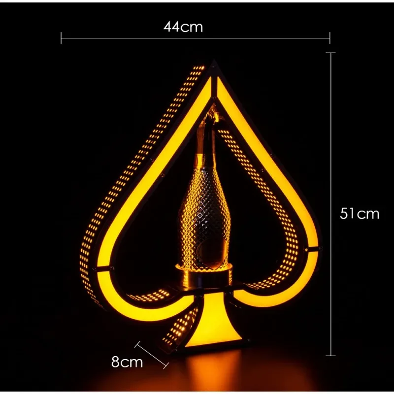Glowing Bar Wine Bottle Display Colorful Ace of Spades Champagne Drinks Beer VIP Bottle Presenter For NightClub Lounge Bar