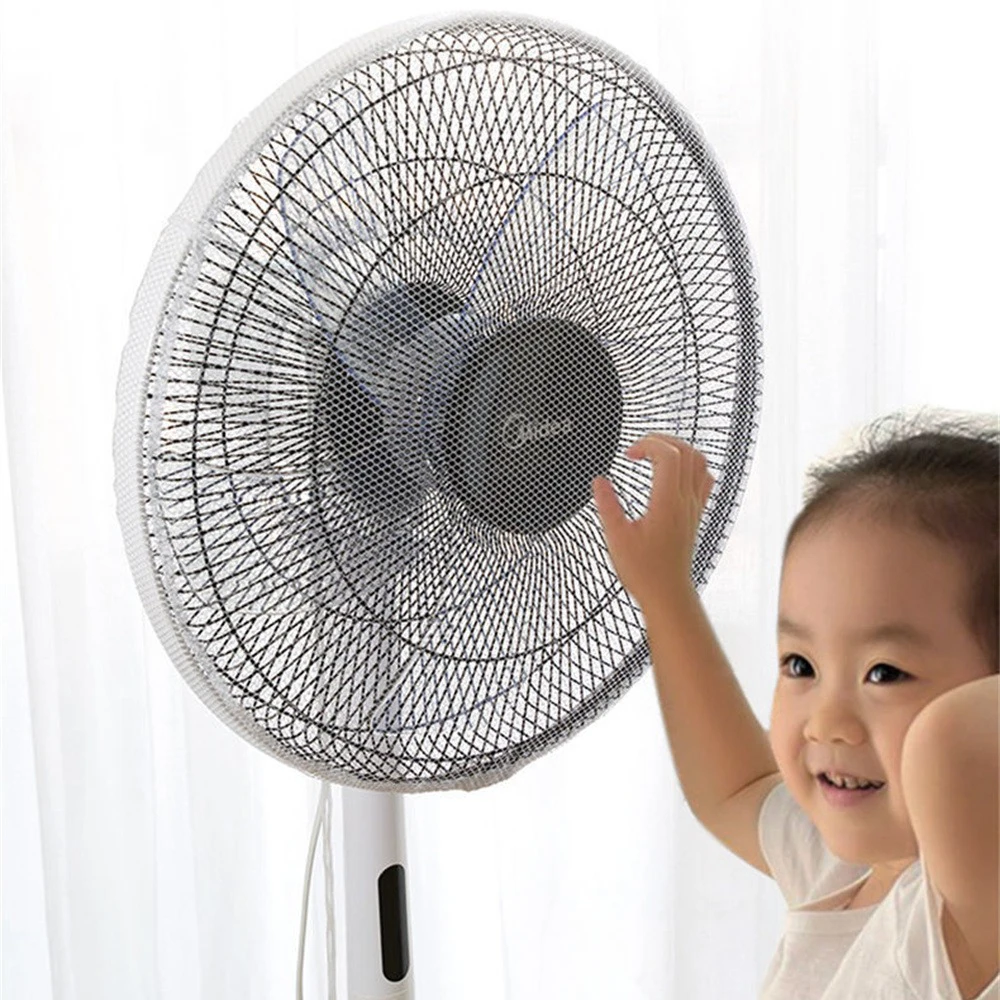 Electric Fan Protection Covers Modern Safety Supplies Keeps Little Kids From Fan Easy To Use Install Mesh Textile Dust Cover images - 6