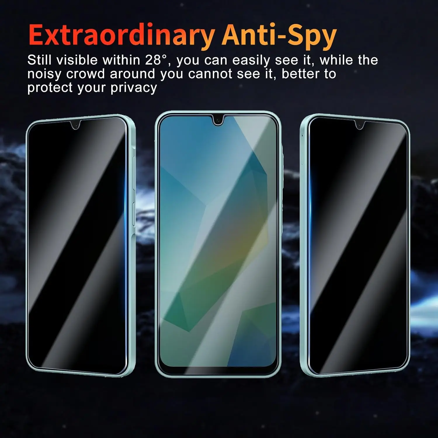 Anti-Spy Tempered Glass Screen Protector Privacy Film
