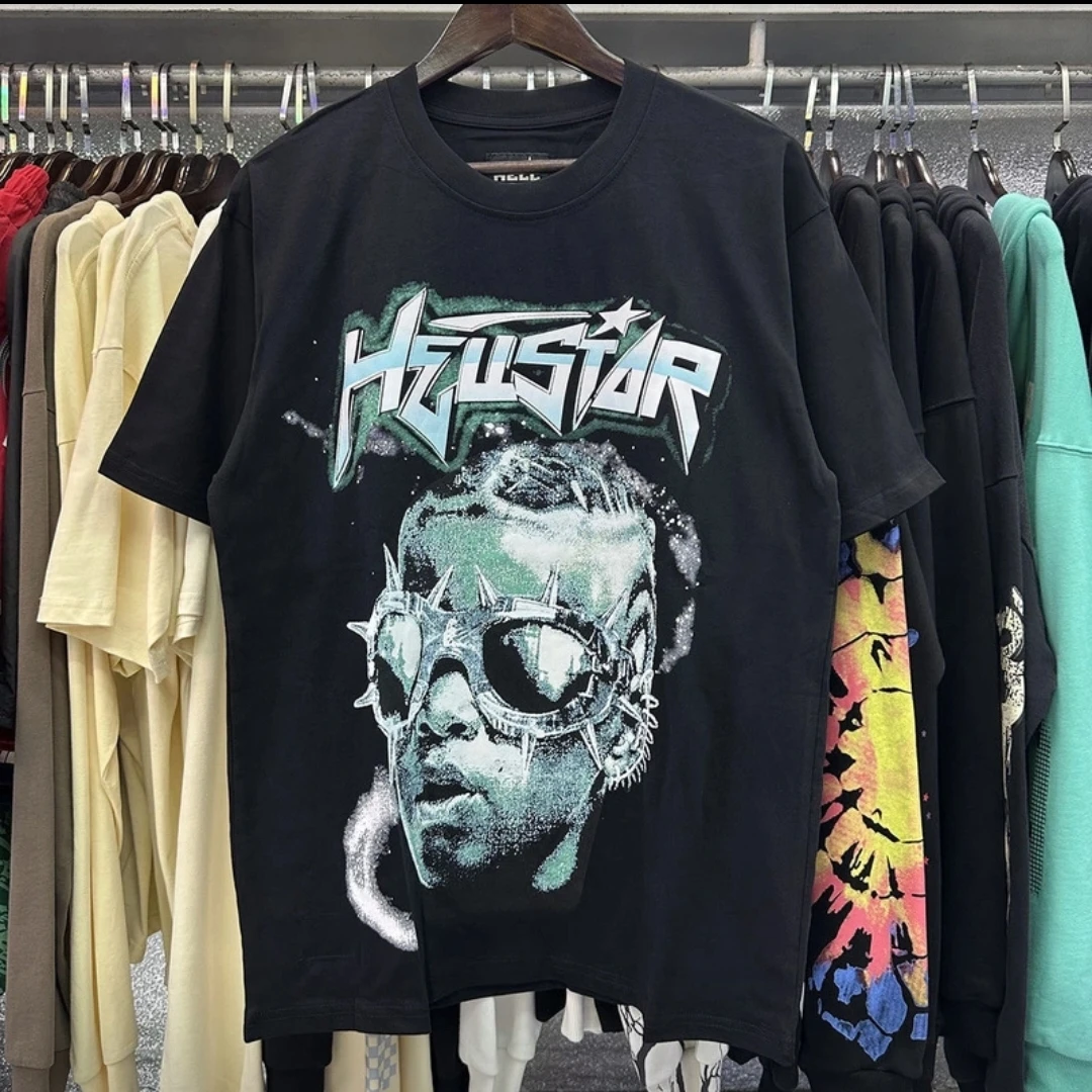 

2024 New Summer Hellstar Future People Printed Pure Cotton T-shirt Casual Short Sleeves for Men and Women