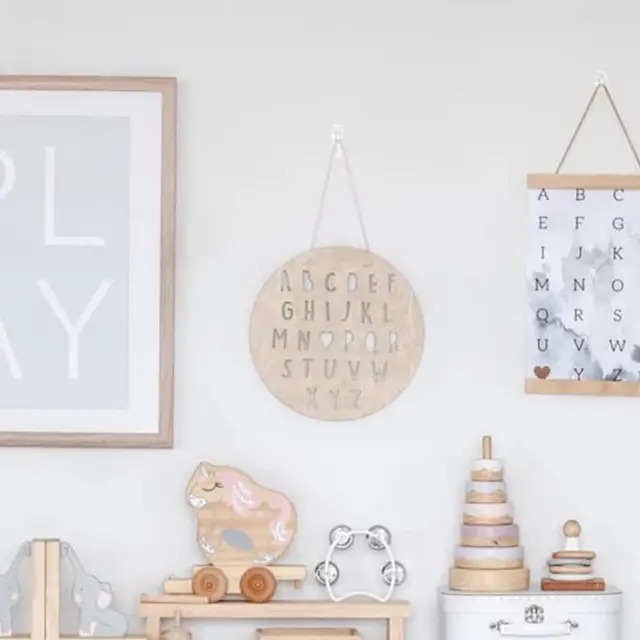 Ins Fal Függő Skandináv Stílusú Kerek Fa Chipes Függés Nélkül Díszítse A Kreatív Gyermekeket Lógása